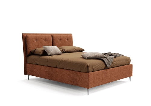 cama en ecopiel blanca con cabecero