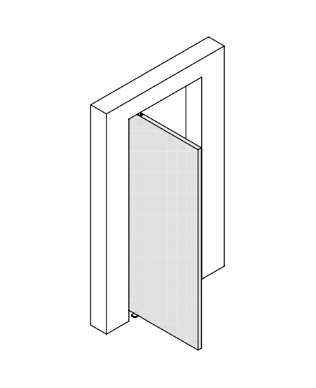Puerta con bisagras pivotantes