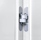 Bisagra oculta en cromo satinado para puerta de interior